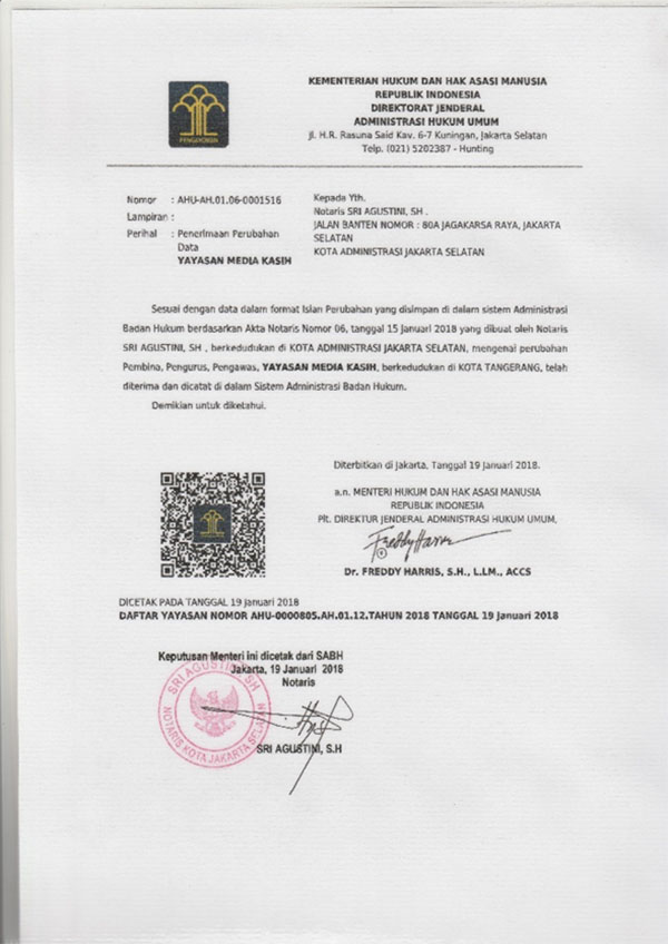 Sertifikat Kemenkumham